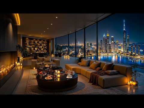 Calm Night Chill in Luxury Apartment 🌃 Smooth Jazz Background Music for Study & Deep Sleep